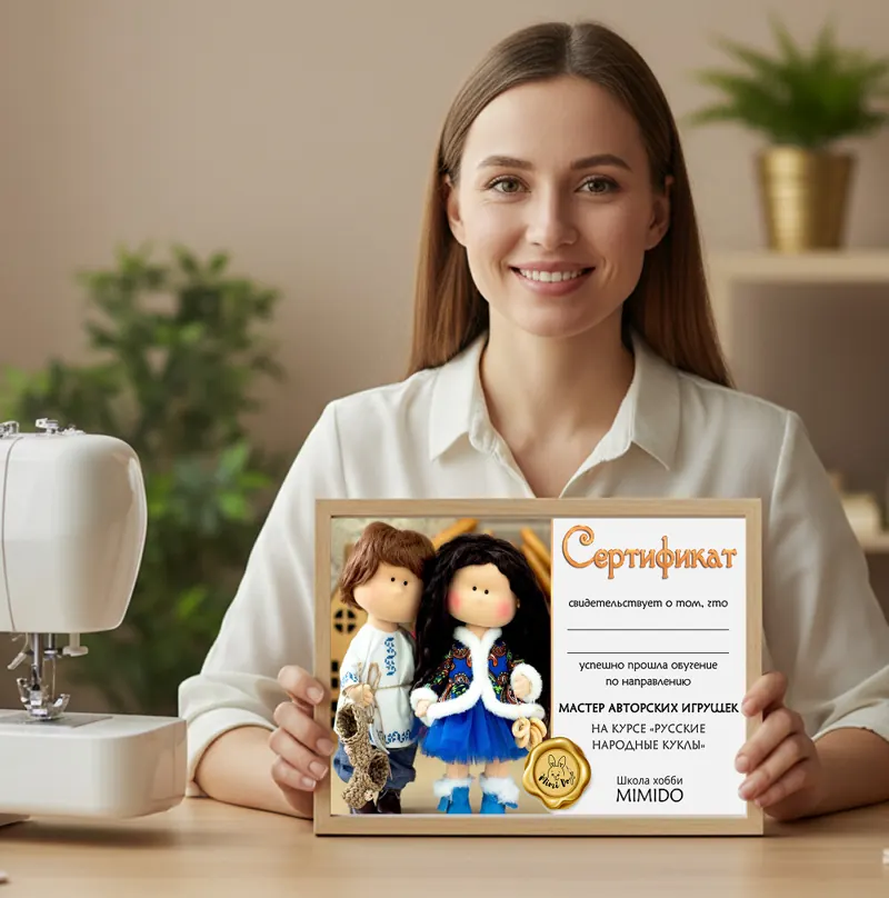 Сертификат школы шитья игрушек Ирины Черкасовой